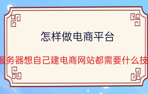 怎样做电商平台 买服务器想自己建电商网站都需要什么技术？